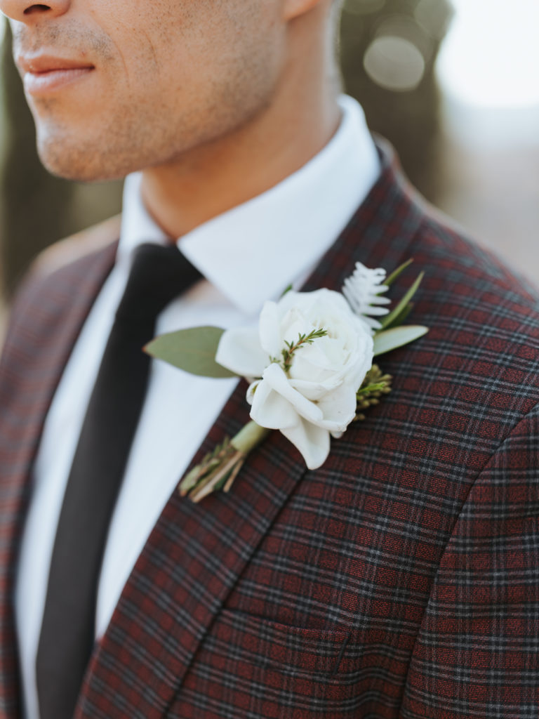 groom's boutonniere at temecula wedding