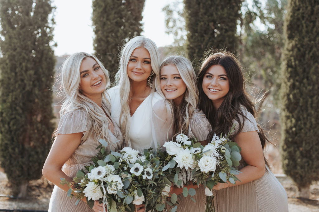 brynley arnold with bridesmaids at temecula wedding