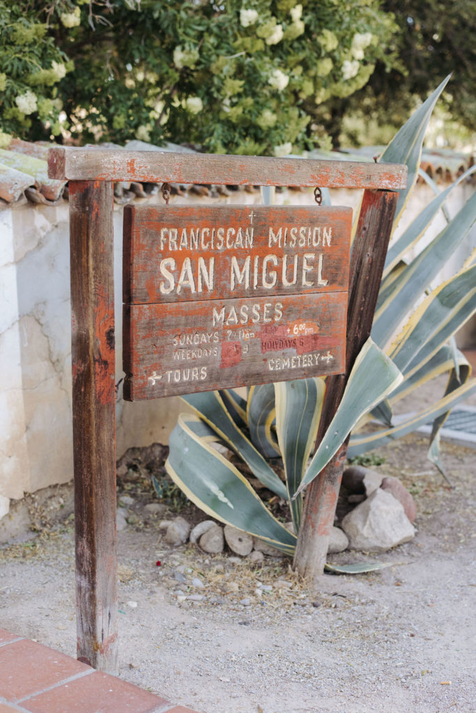 mission san miguel sign in california