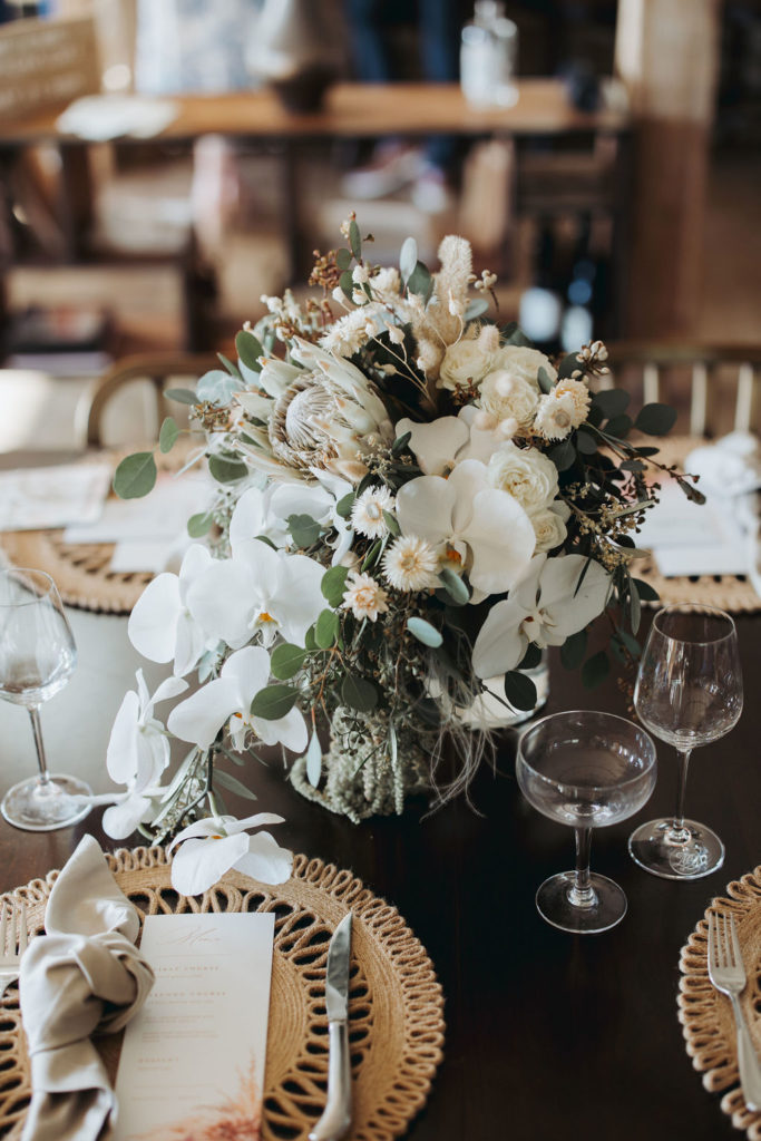 california wedding reception table decor and florals