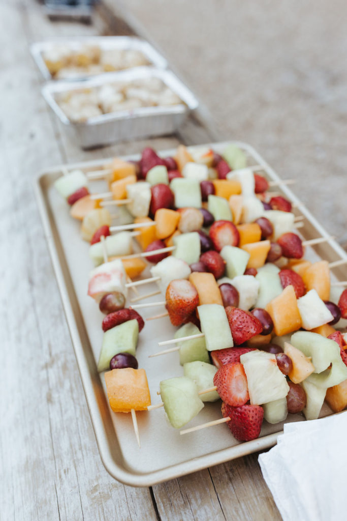 fruit skewers for yosemite wedding reception