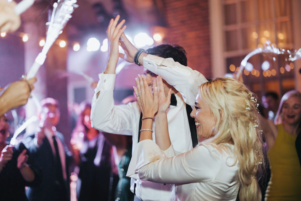 bride dancing with groom at crane estate reception