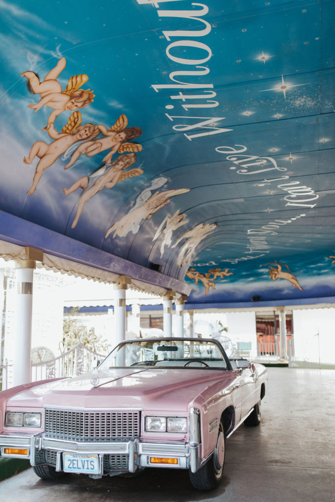 tunnel of love with pink cadillac in las vegas