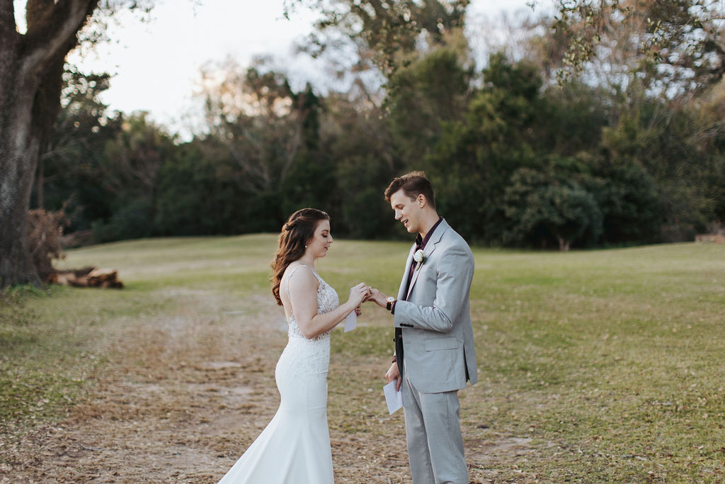bride and groom at mobile alabama elopement