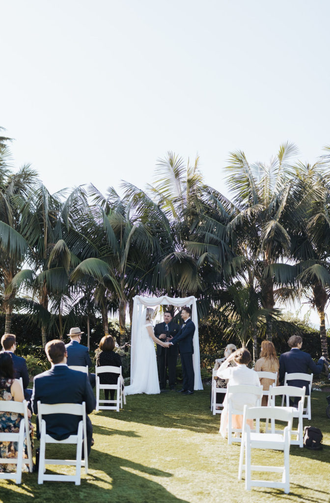 bride and groom during southern california intimate wedding