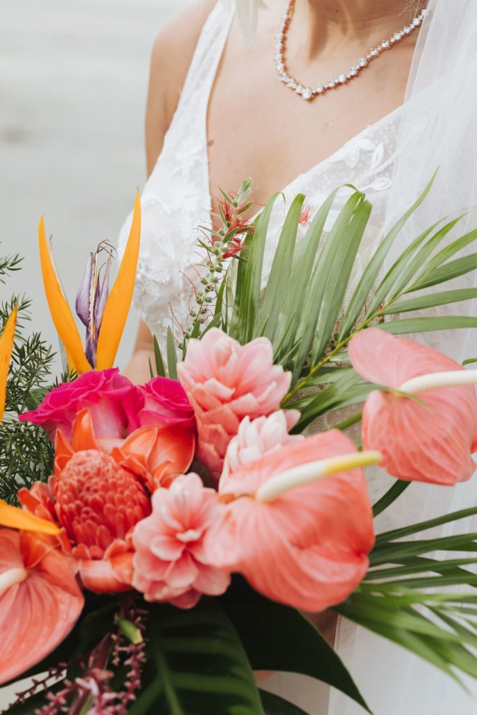 bridal bouquet beach portraits in costa rica