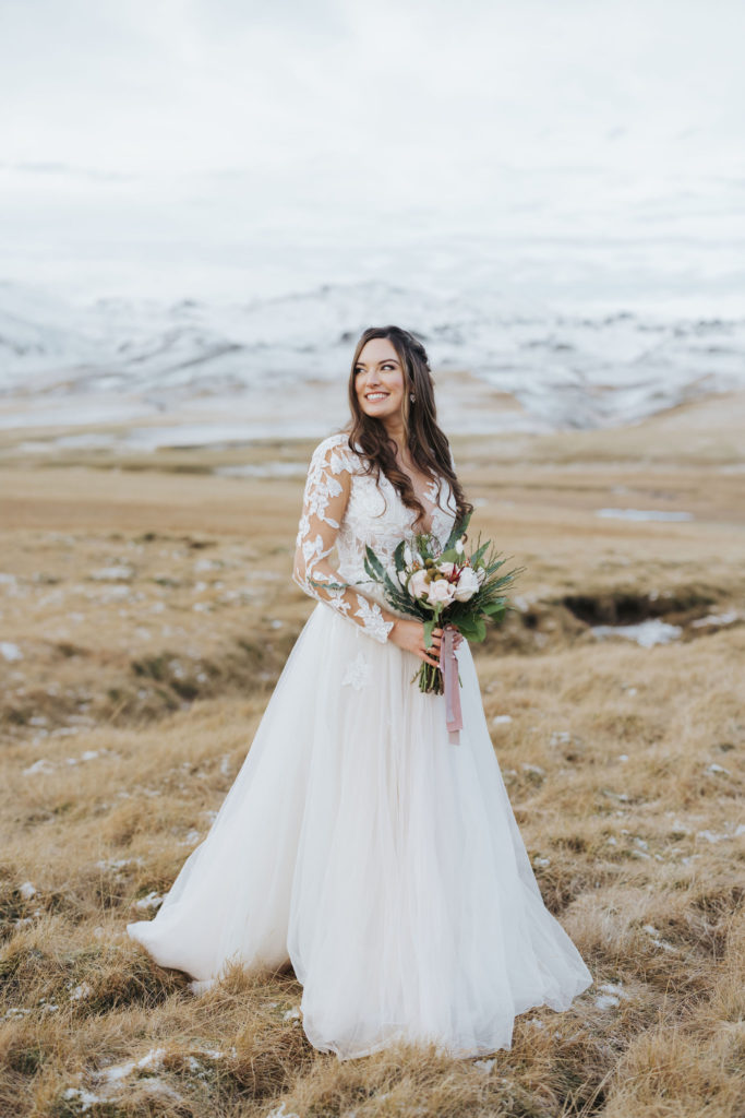 bridal portrait in iceland