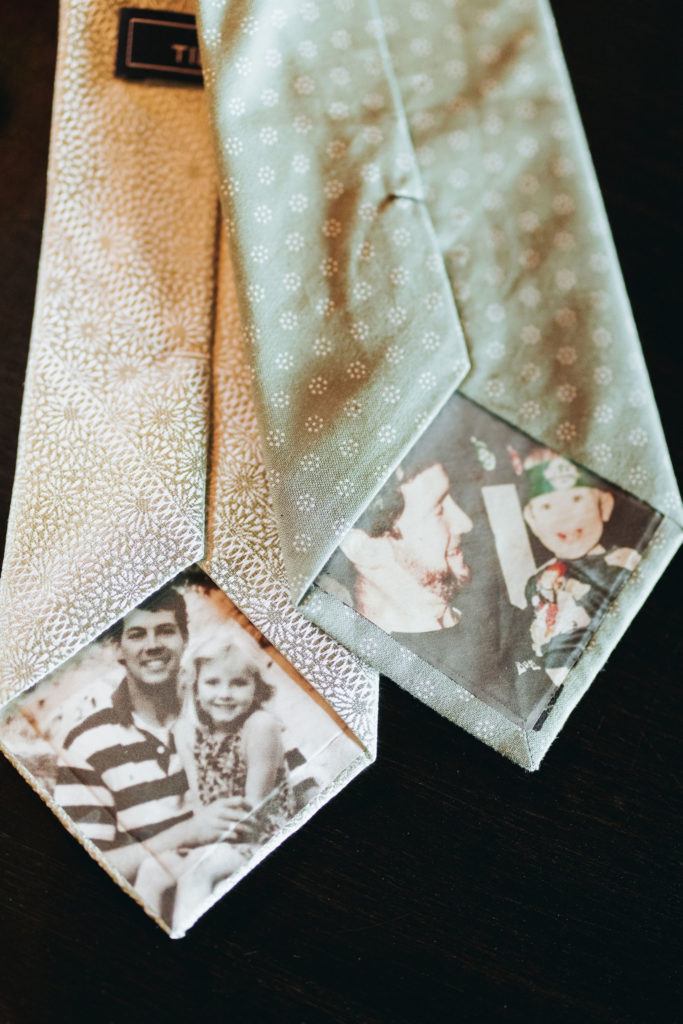 custom ties with photos of bride and groom