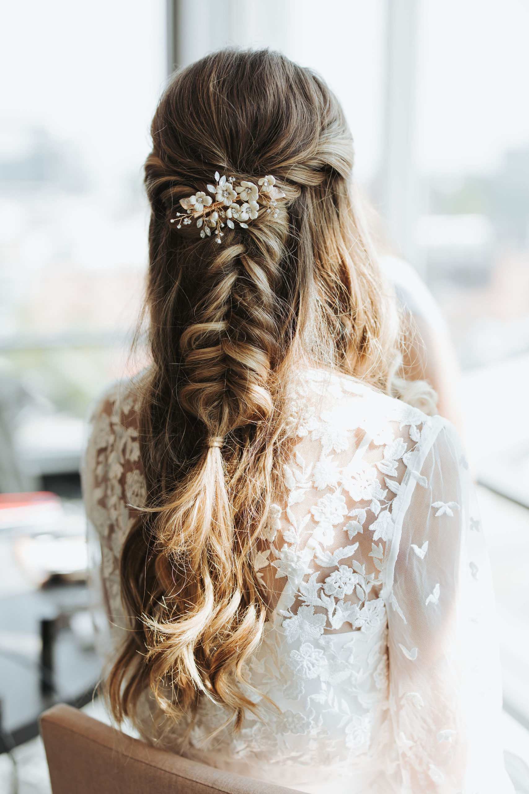 bridal hair with braid