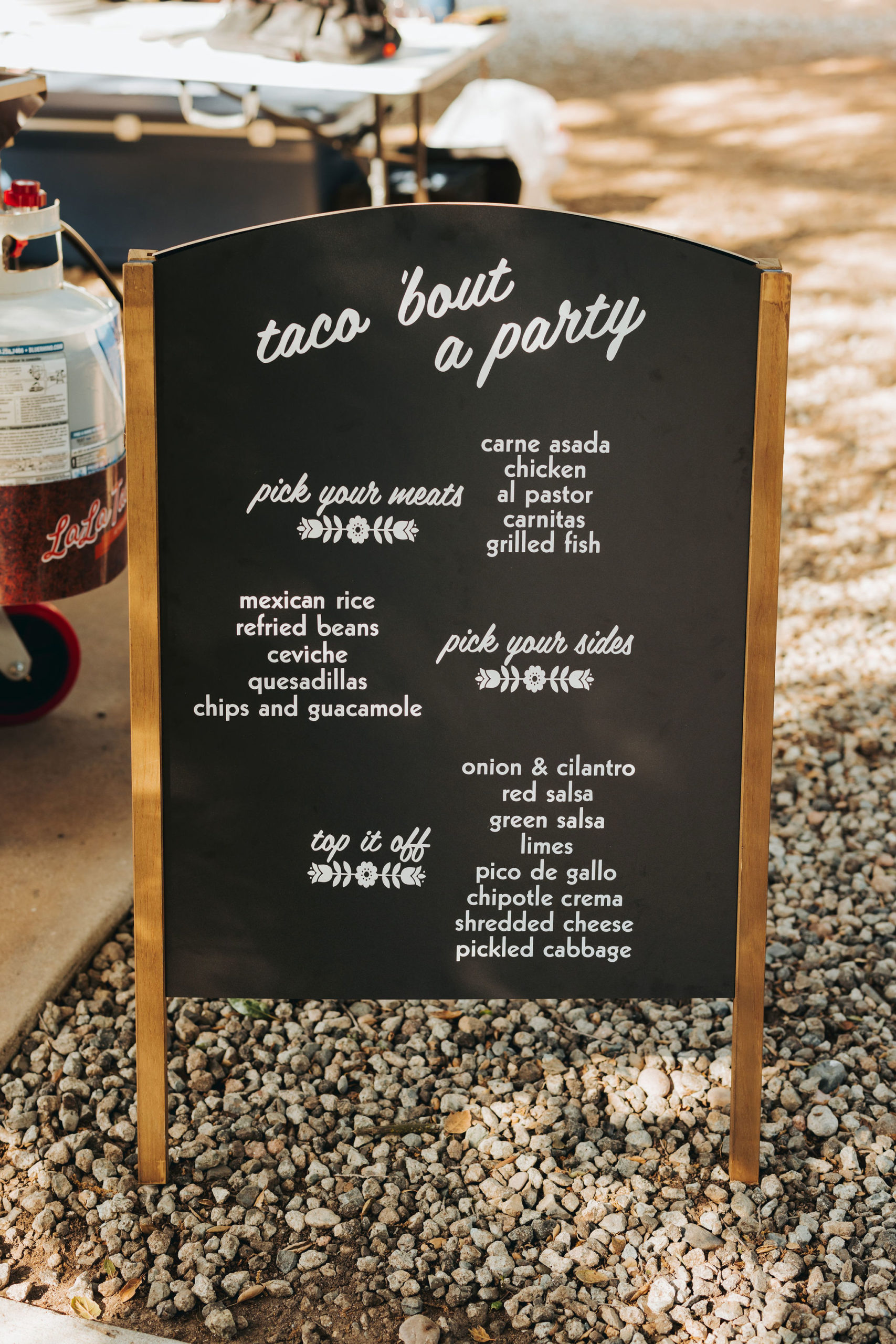 taco truck menu at wedding reception
