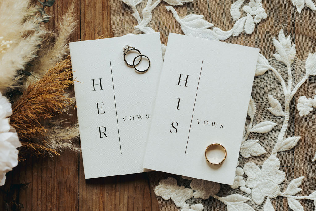 bride and groom vows and rings