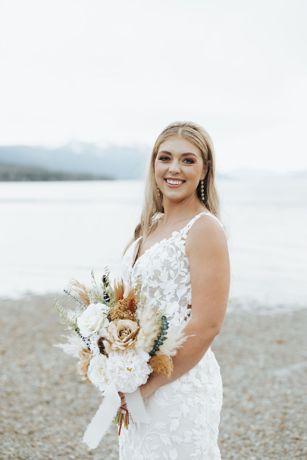 bride portrait at glacier national park