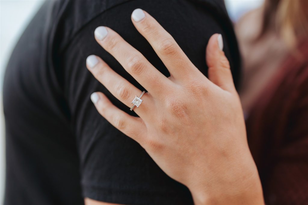 engagement ring detail shot