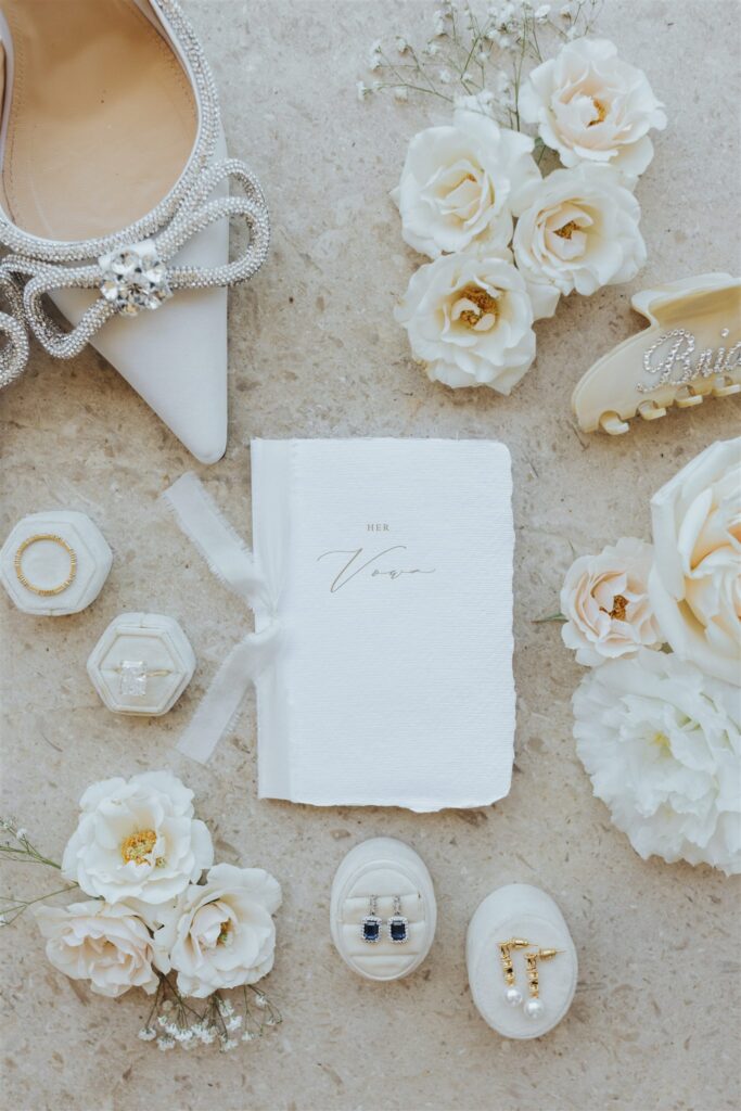 White and light pink wedding details for los cabos luxury wedding